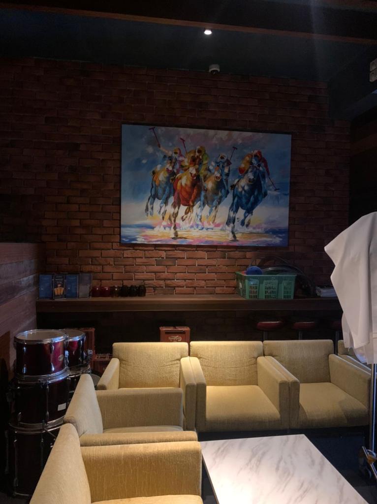Affordable Custom Made  Modern Abstract Polo Horse Oil Painting Made On Canvas In Malaysia Office/ Home @ ArtisanMalaysia.com