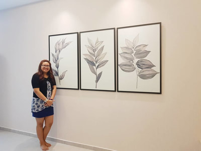 Affordable 3 Panels Minimalist Floral Oil Painting Made On Canvas In Malaysia