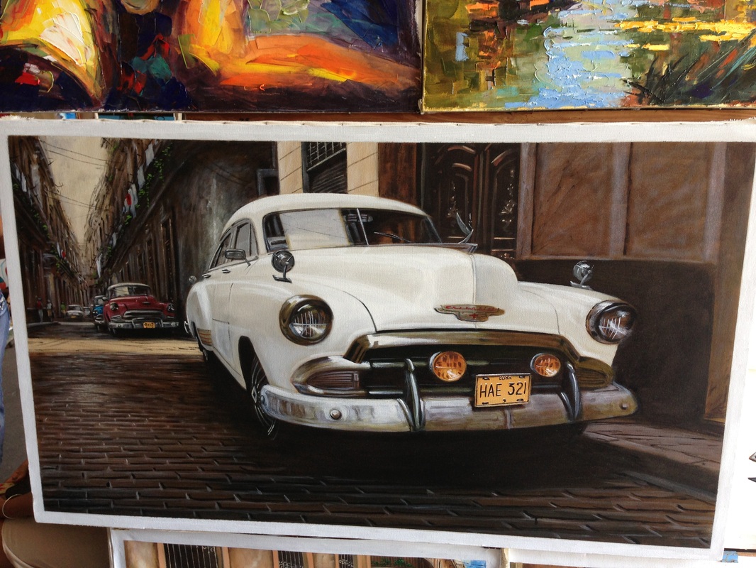 Affordable Custom Made Hand-painted Captivating Timeless Contemporary Vintage Car Automobiles Oil Painting In Malaysia Office/ Home @ ArtisanMalaysia.com