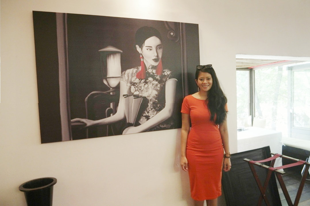 Affordable Custom Made Hand-painted Modern Contemporary Japanese Lady in Red Oil Painting In Malaysia Office/ Home @ ArtisanMalaysia.com