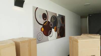 Affordable Contemporary Brown Geometry Oil Painting Made On Canvas In Malaysia Office/ Home @ ArtisanMalaysia.com