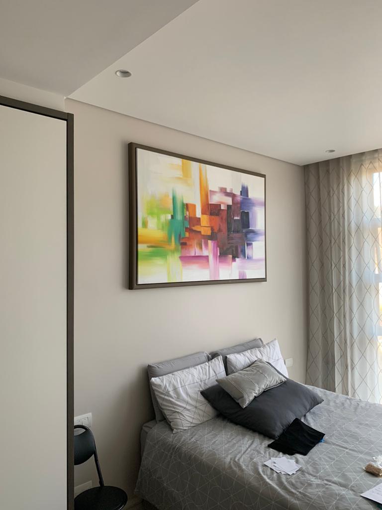 Affordable Custom Made Minimalist Vibrant Colourful Abstract Oil Painting On Canvas In Malaysia Office/ Home @ ArtisanMalaysia.com