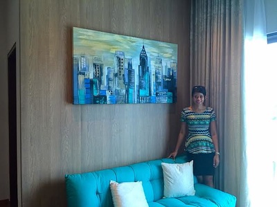 Affordable Custom Made Abstract Skyscraper Landscape Oil Painting Made On Canvas In Malaysia