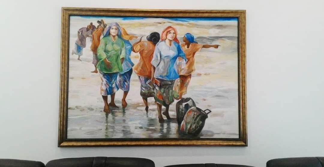 Affordable Custom Made Hand-painted Kampung People Working in Sawah Padi Oil Painting in Malaysia Office/ Home @ ArtisanMalaysia.com