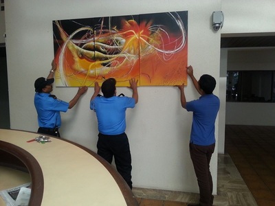 Affordable 4 Panels Bold Contemporary Abstract Oil Painting Made On Canvas In Malaysia Office/ Home @ ArtisanMalaysia.com