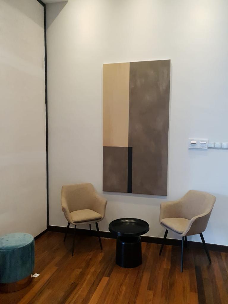 Affordable Custom Made Hand-painted Contemporary Minimalist Grey/ Beige Abstract Printing/Painting In Malaysia Office/ Home @ ArtisanMalaysia.com
