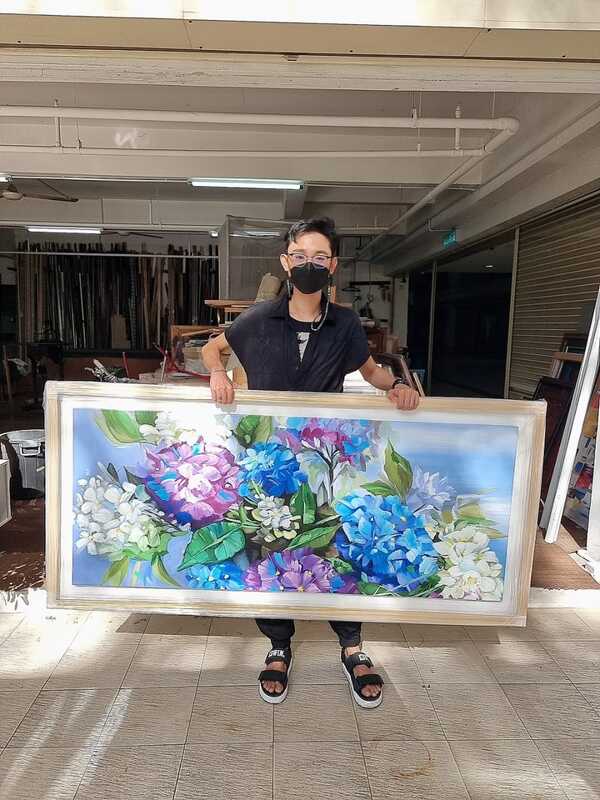 Affordable Custom Made Hand-painted Flower Oil Painting In Malaysia Office/ Home