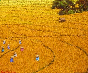 Affordable Vietnamese Paddy Field Oil Painting In Malaysia