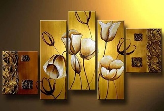 Affordable Contemporary Flower Panels Artwork Oil Painting In Malaysia Office/ Home @ ArtisanMalaysia.com