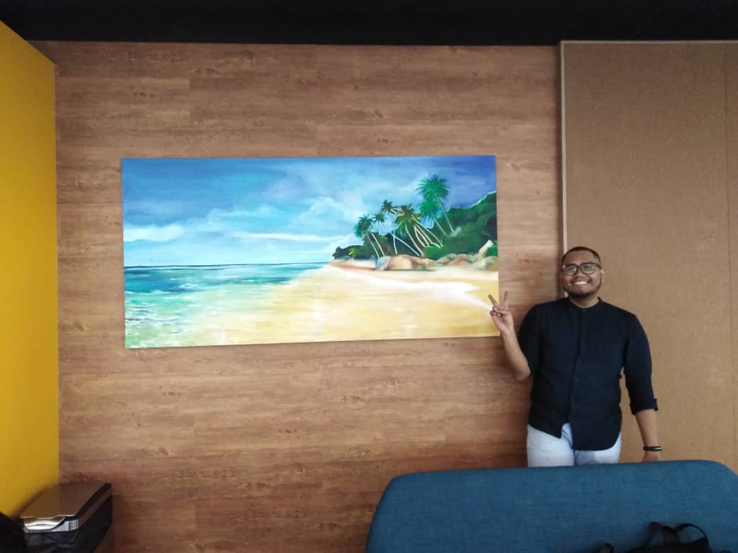 Affordable Scenery Beach Oil Painting Made On Canvas In Malaysia