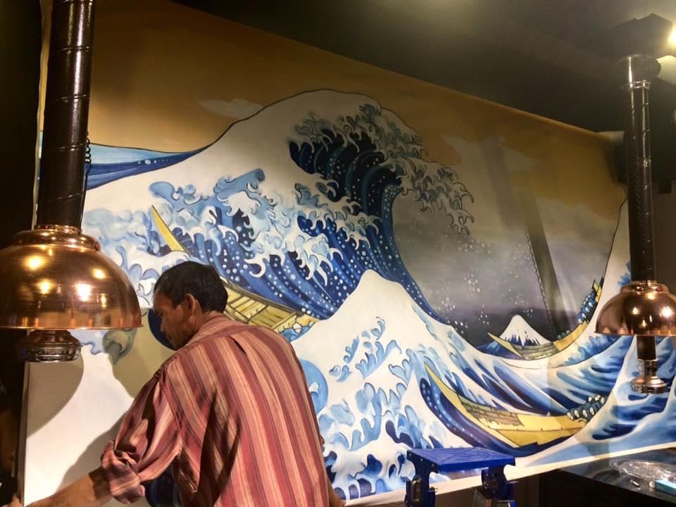 Affordable Custom Made Hand-painted Japanese Big Wave Oil Painting In Malaysia Office/ Home @ ArtisanMalaysia.com