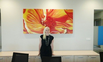 Affordable Red Abstract Flower Oil Painting Made On Canvas In Malaysia Office/ Home @ ArtisanMalaysia.com