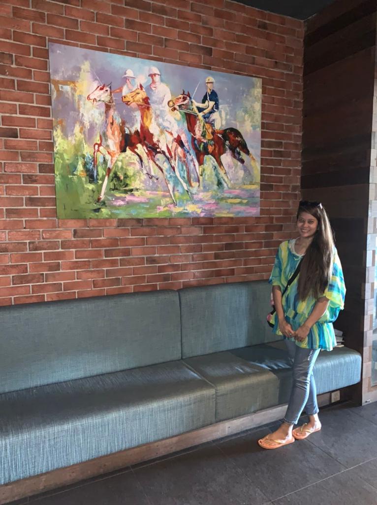 Affordable Custom Made  Modern Abstract Polo Horse Oil Painting Made On Canvas In Malaysia