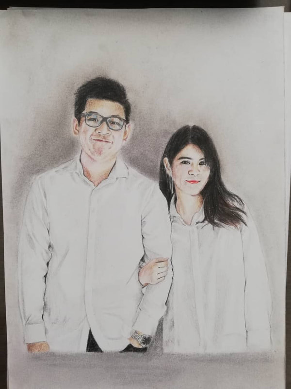 Affordable Custom Made  Commissioned Portrait Pastel Sketch Draw On Paper In Malaysia Office/ Home @ ArtisanMalaysia.com