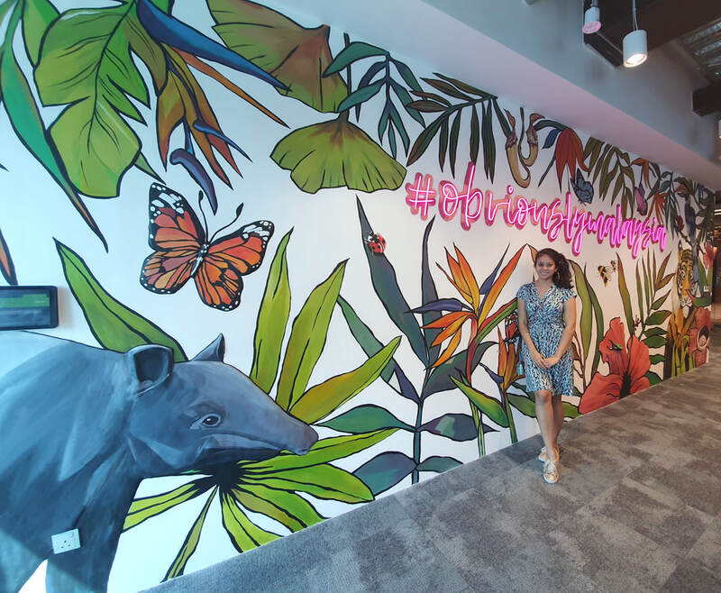 Tropical 
Mural Art Wall Painting for Accenture in TRX Exchange Kuala Lumpur @ ArtisanMalaysia.com