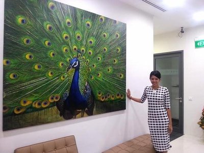 Affordable Custom Made Peacock Oil Painting Made On Canvas In Malaysia Office/ Home @ ArtisanMalaysia.com