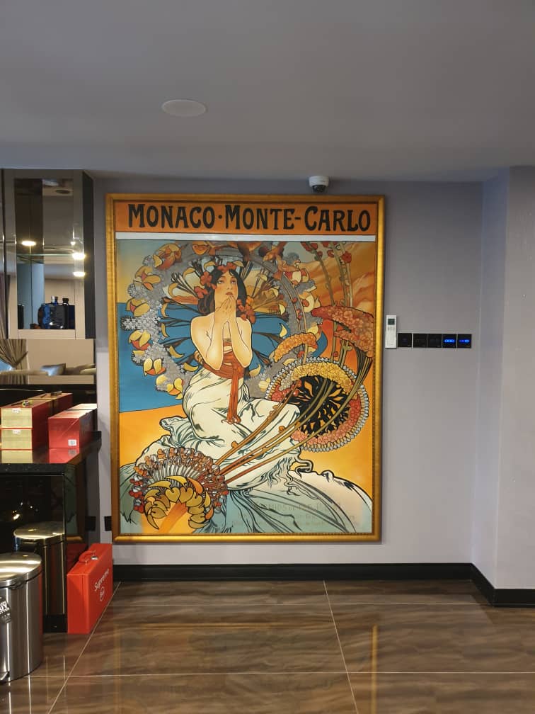 Affordable Custom Made Hand-painted Captivating Timeless Monaco' by Alphonse Mucha Oil Painting In Malaysia Office/ Home @ ArtisanMalaysia.com