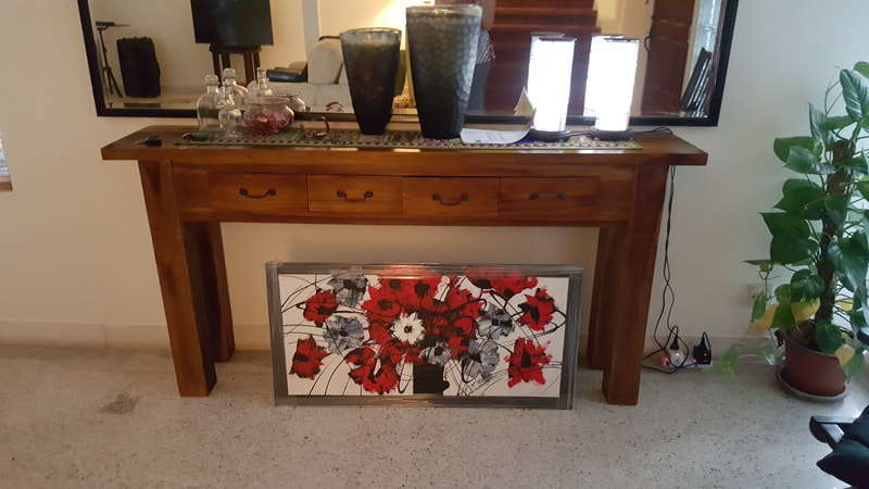Affordable Custom Made Landscape Black and Red Flower Oil Painting On Canvas  In Malaysia