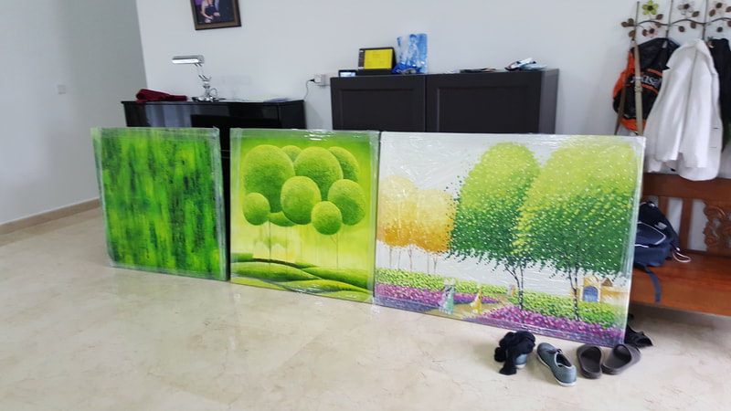 Affordable Custom Made Green Vietnamese Scenery Oil Painting On Canvas  In Malaysia Office/ Home @ ArtisanMalaysia.com