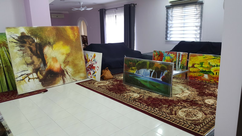 Affordable Custom Made  Contemporary Waterfall Scenery Oil Painting On Canvas  In Malaysia Office/ Home @ ArtisanMalaysia.com