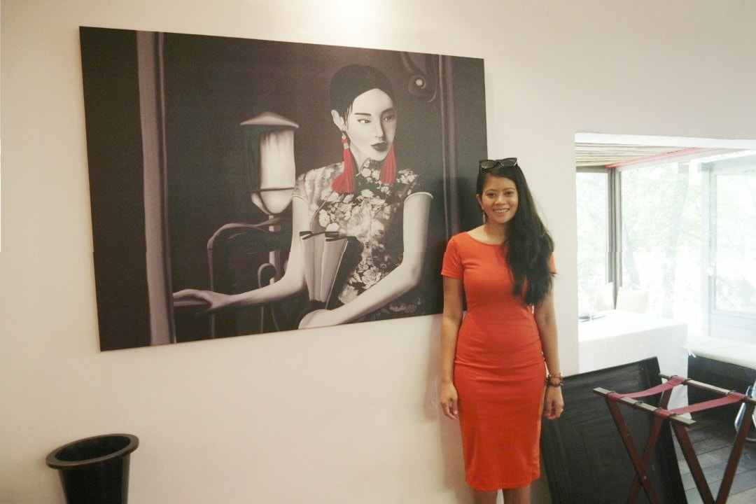Affordable Custom Made Asian Girl With Red Earrings Digital Printing On Canvas  In Malaysia Office/ Home @ ArtisanMalaysia.com