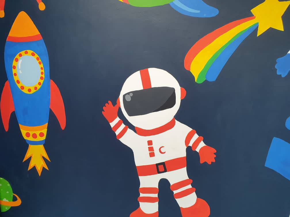 Affordable Astronaut, Rocket and Alien  Kids Mural Art In Malaysia