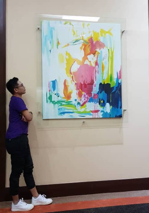 Affordable Custom Made Modern Vibrant Colourful Abstract Oil Painting On Canvas In Malaysia Office/ Home @ ArtisanMalaysia.com