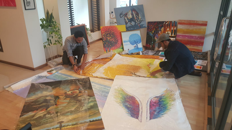 Affordable Custom Made Colourful Wings Oil Painting On Canvas  In Malaysia Office/ Home @ ArtisanMalaysia.com