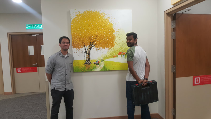 Affordable Custom Made Hand-painted Yellow Vietnamese Scenery Oil Painting In Malaysia Office/ Home @ ArtisanMalaysia.com
