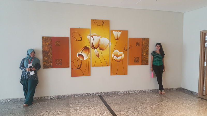 Affordable Custom Made 5 Panels Mid-Century Flower Oil Painting In Malaysia
