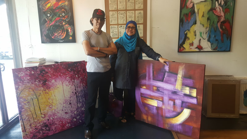 Affordable Custom Made Eclectic Purple Abstract Oil Painting On Canvas  In Malaysia Office/ Home @ ArtisanMalaysia.com