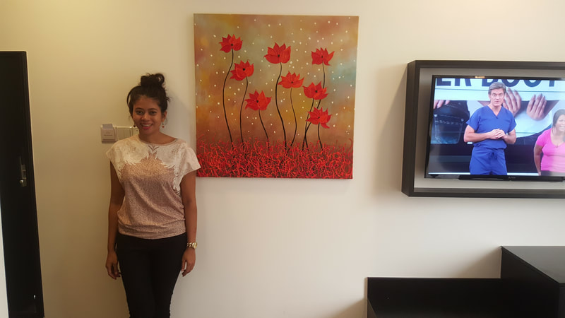 Affordable Custom Made Contemporary Flower Oil Painting On Canvas  In Malaysia Office/ Home @ ArtisanMalaysia.com