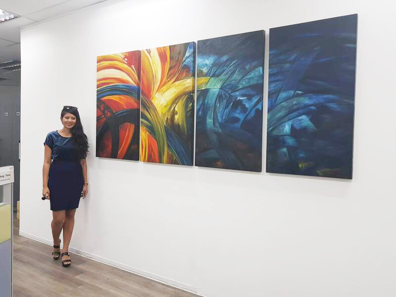 Affordable Custom Made Hand-painted Contemporary Abstract Oil Painting In Malaysia Office/ Home @ ArtisanMalaysia.com