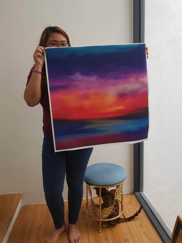 Affordable Custom Made Colourful Scenery Abstract Digital Printing On Canvas In Malaysia Office/ Home @ ArtisanMalaysia.com