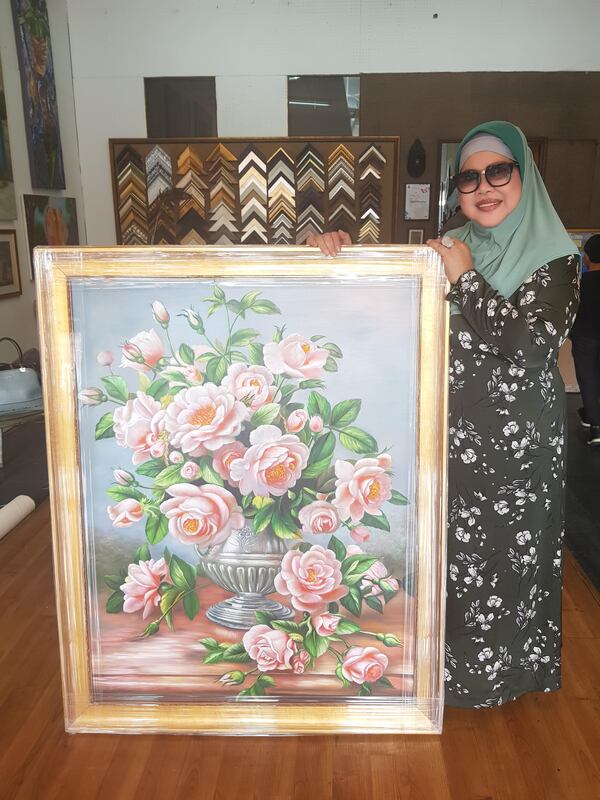 Affordable Custom Made  Flower Oil Painting On Canvas  In Malaysia