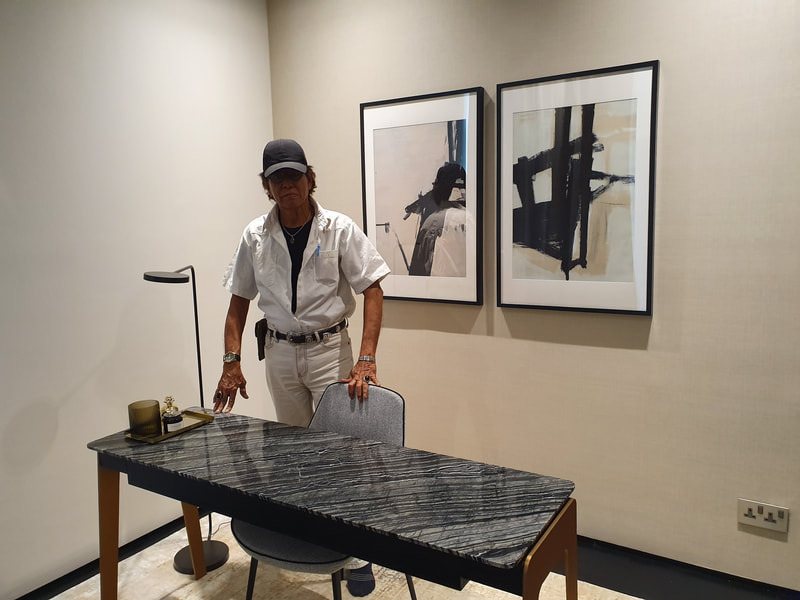 Affordable Custom Made Hand-painted Mid-Century Modern Minimalist Black and White Abstract Oil Painting In Malaysia Office/ Home @ ArtisanMalaysia.com
