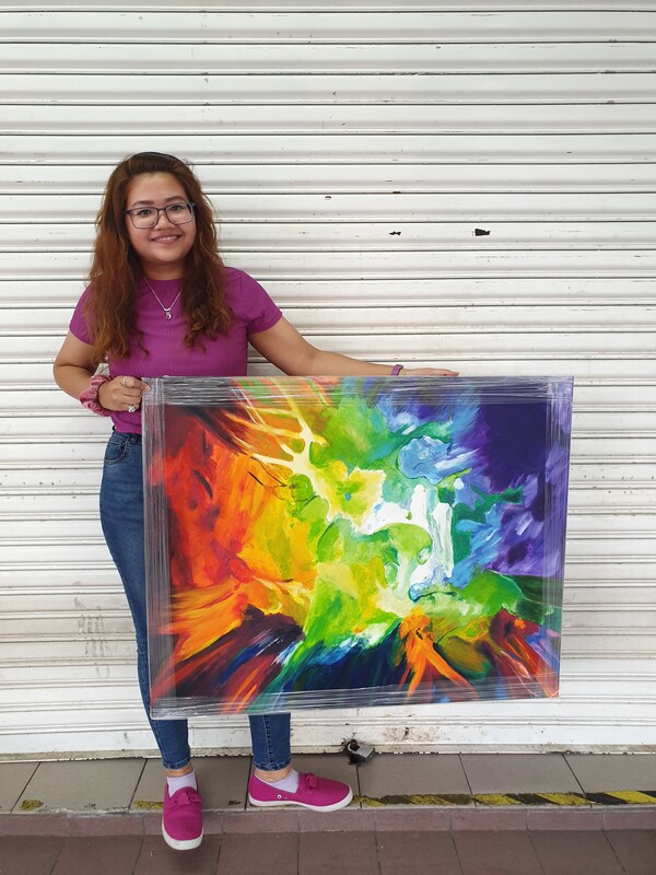 Affordable Custom Made Modern Colourful Abstract Oil Painting On Canvas  In Malaysia Office/ Home @ ArtisanMalaysia.com