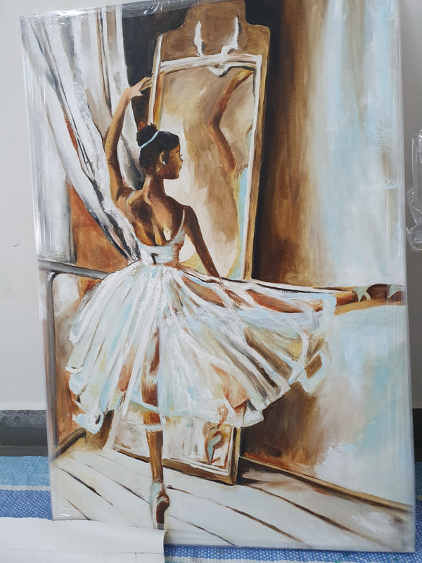 Affordable Custom Made Dancing Ballerina Oil Painting On Canvas  In Malaysia