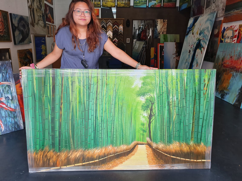 Affordable Custom Made Forest Scenery Oil Painting On Canvas  In Malaysia