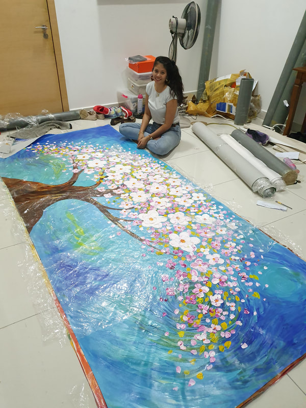 Affordable Custom Made Flower Landscape Oil Painting On Canvas In Malaysia Office/ Home @ ArtisanMalaysia.com