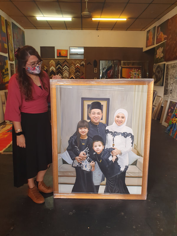 Affordable Custom Made Family Portrait Oil Painting On Canvas  In Malaysia
