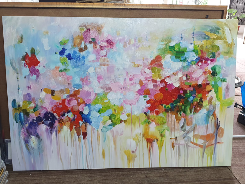 Affordable Custom Made Colourful Abstract Oil Painting On Canvas In Malaysia Office/ Home @ ArtisanMalaysia.com