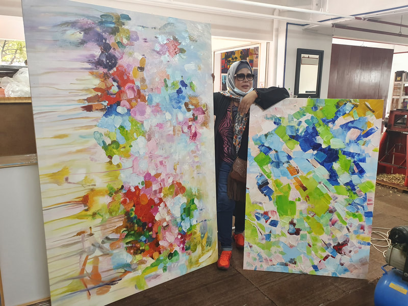 Affordable Custom Made Colourful Abstract Oil Painting On Canvas In Malaysia Office/ Home @ ArtisanMalaysia.com