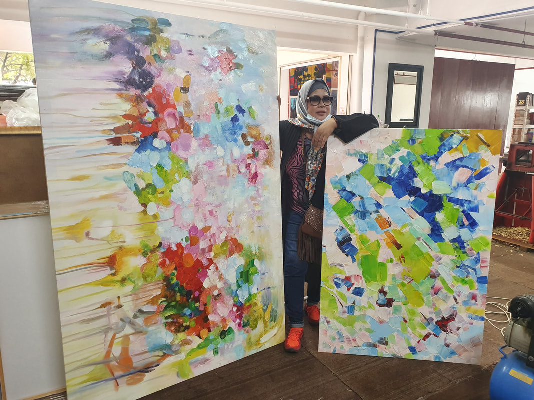 Affordable Custom Made Colourful Vibrant Abstract Oil Painting On Canvas In Malaysia Office/ Home @ ArtisanMalaysia.com