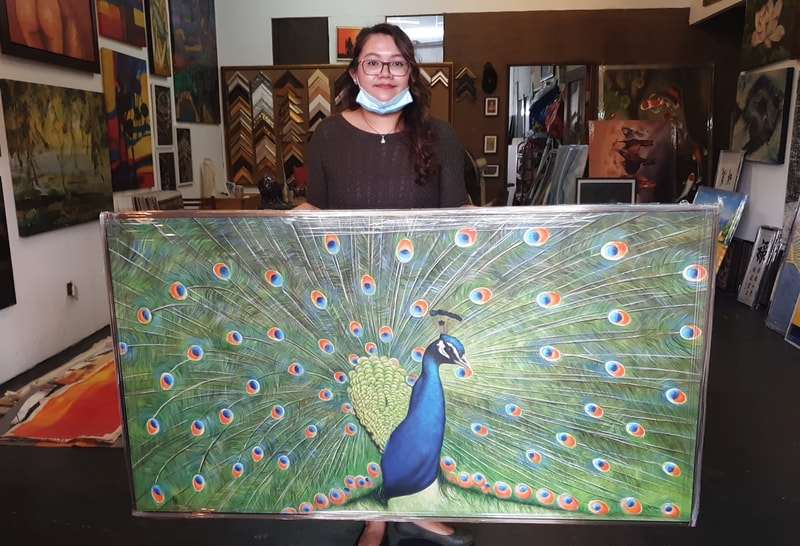 Affordable Custom Made Peacock Oil Painting On Canvas In Malaysia