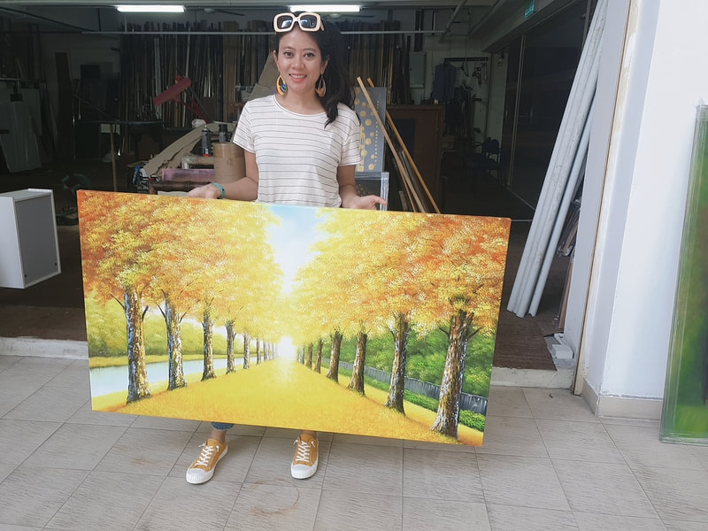 Affordable Custom Made Autumn Tree Scenery Oil Painting On Canvas In Malaysia Office/ Home @ ArtisanMalaysia.com