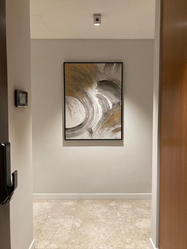 Affordable Custom Made Minimalist Gold Abstract Oil Painting On Canvas In Malaysia Office/ Home @ ArtisanMalaysia.com