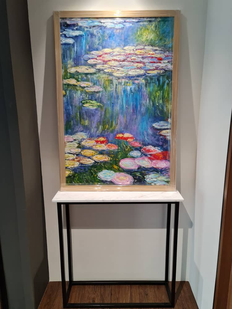Affordable Custom Made Hand-painted Captivating Timeless Mid-Century Modern Water Lilies/ Lotus By Monet Oil Painting In Malaysia Office/ Home @ ArtisanMalaysia.com