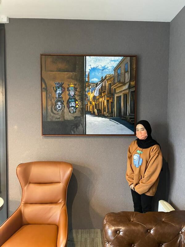 Affordable Custom Made Hand-painted Customised Street Building Modern Oil Painting In Malaysia Office/ Home @ ArtisanMalaysia.com