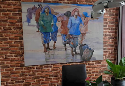 Affordable Custom Made Hand-painted Captivating Contemporary Kampung People Working in Sawah Padi Oil Painting in Malaysia Office/ Home @ ArtisanMalaysia.com